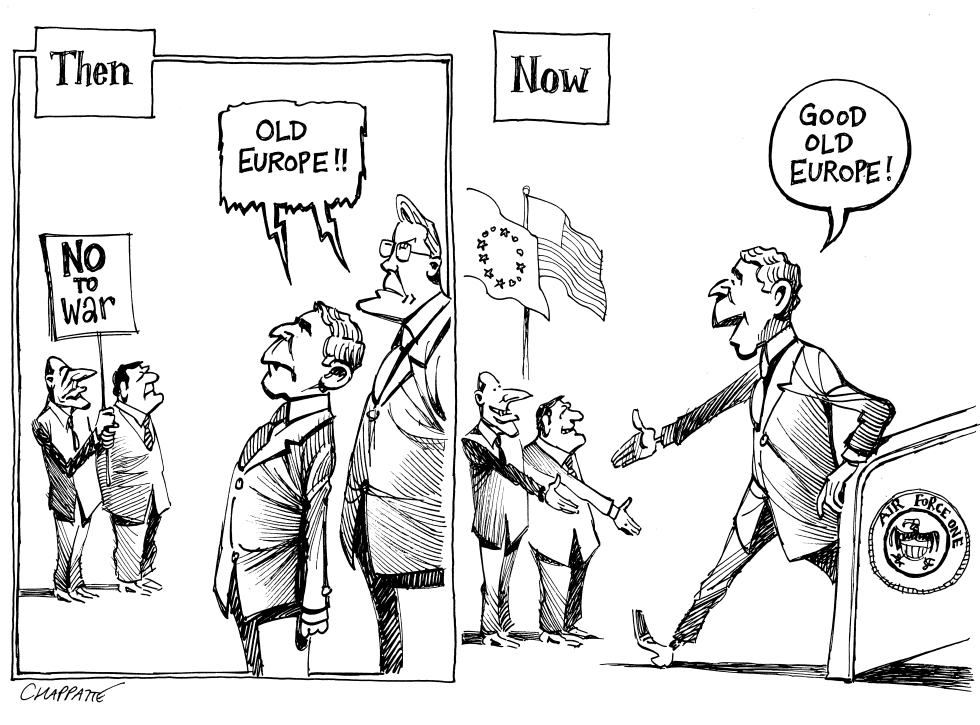  BUSH IN EUROPE by Patrick Chappatte