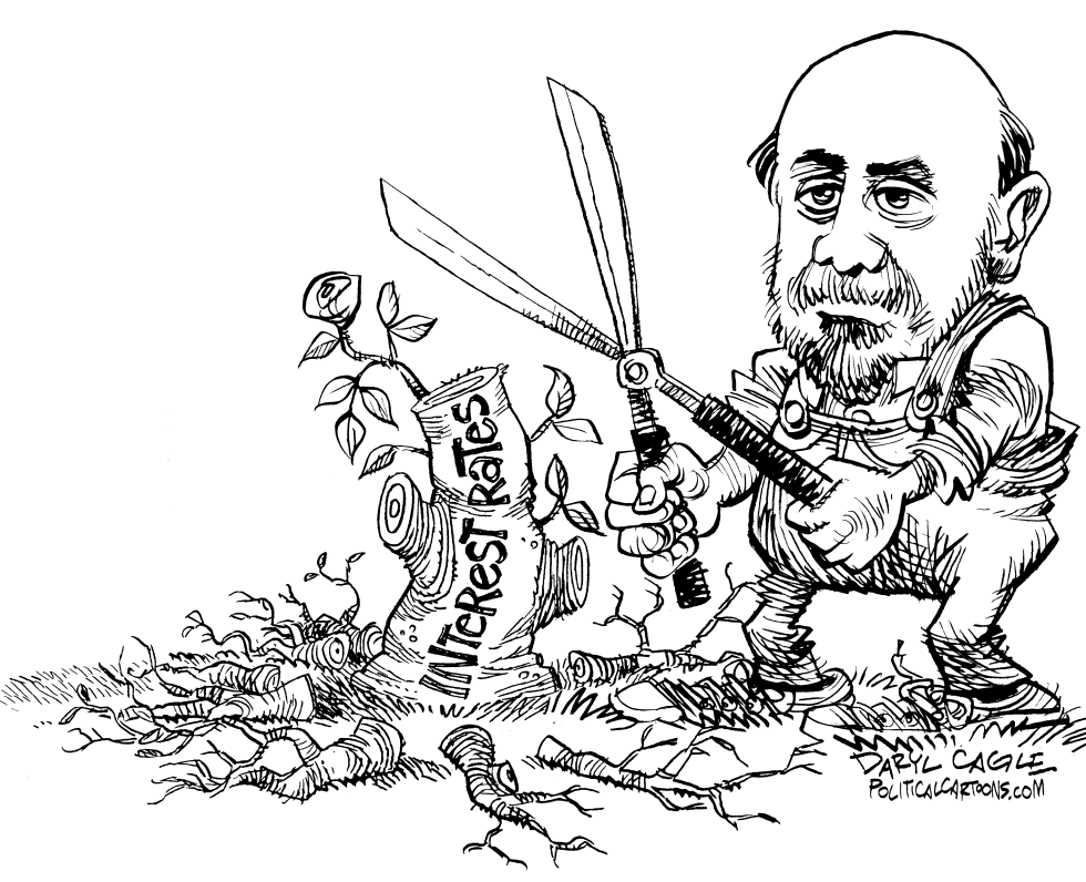 BERNANKE TRIMS AND SPROUTS by Daryl Cagle