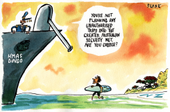 KIWI SURFER THREATENS AUSTRALIA by Chris Slane