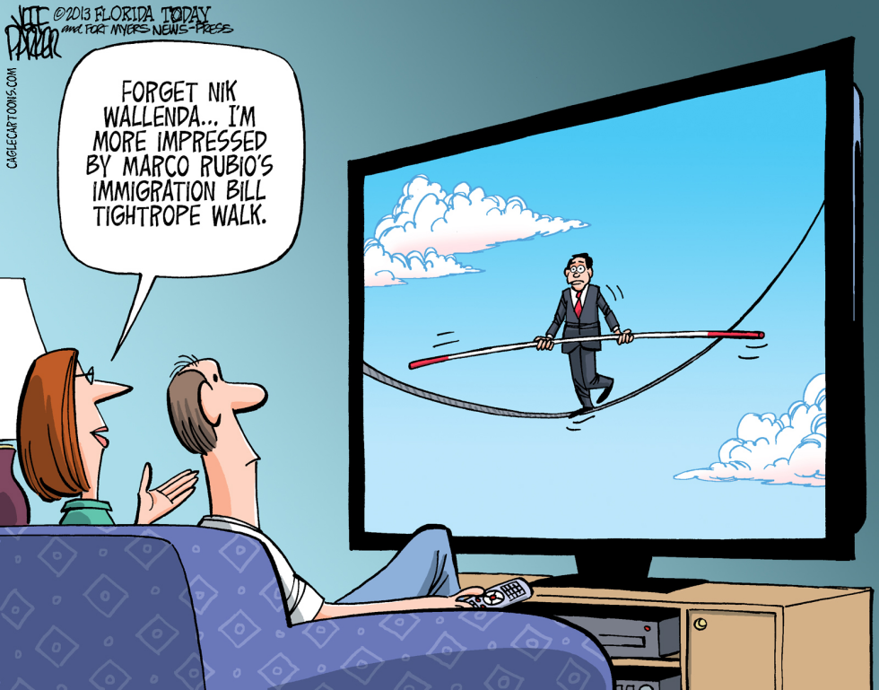 Rubio Immigration Bill Tightrope Walk COLOR