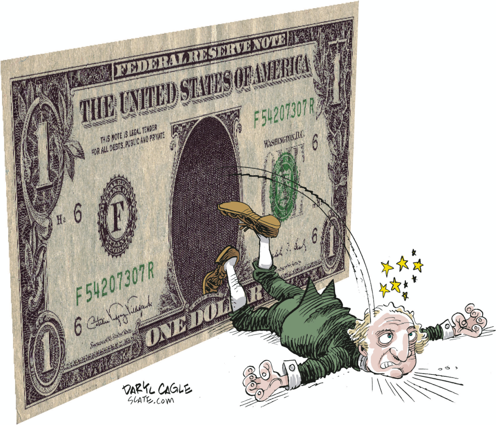  FALLING DOLLAR  by Daryl Cagle