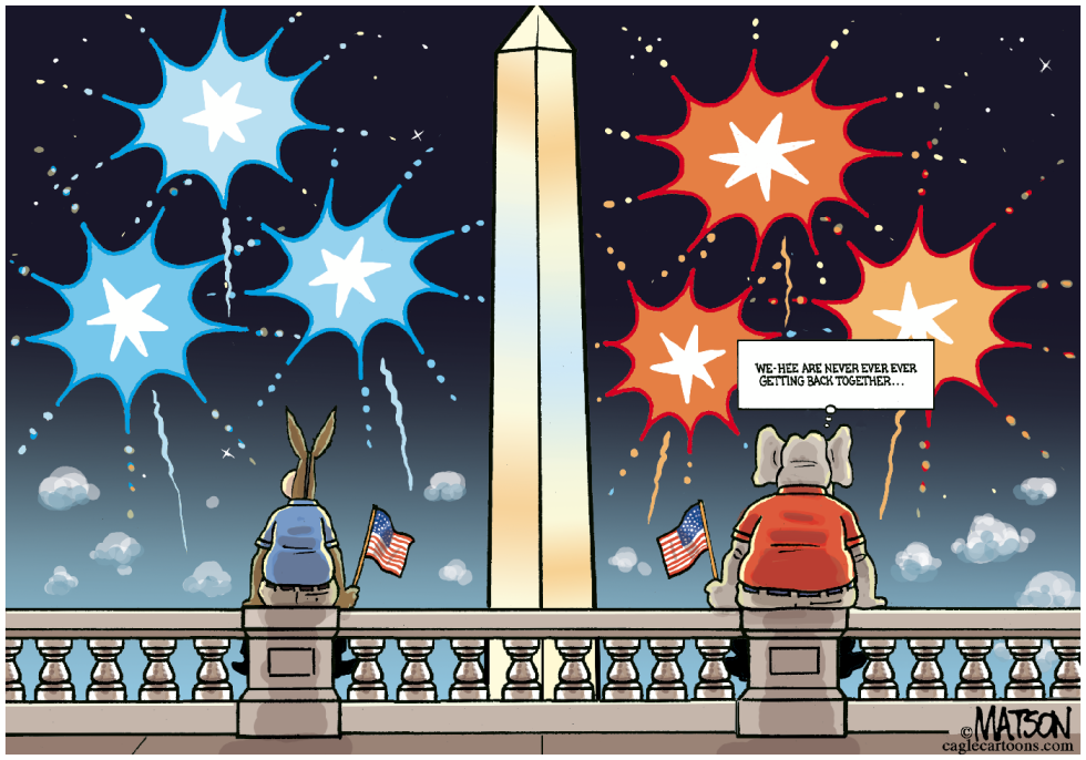 Partisan Divide Fireworks Display-COLOR