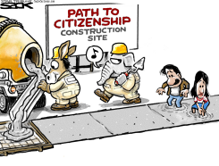 IMMIGRATION CONCRETE  by Steve Sack