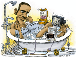 ARAB SPRING BATH TUB OBAMA  by Daryl Cagle