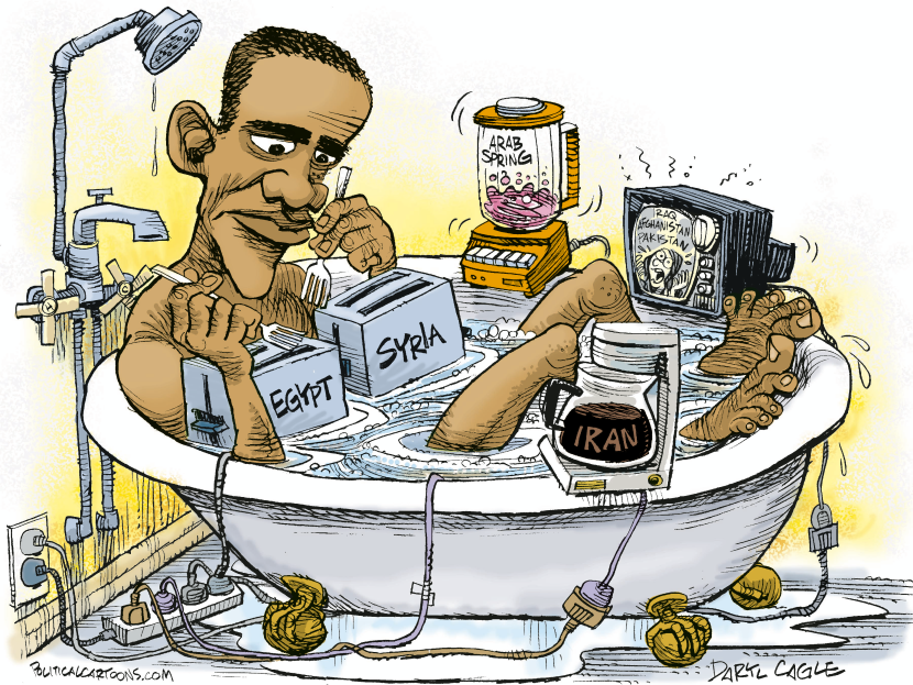 Arab Spring Bath Tub Obama COLOR