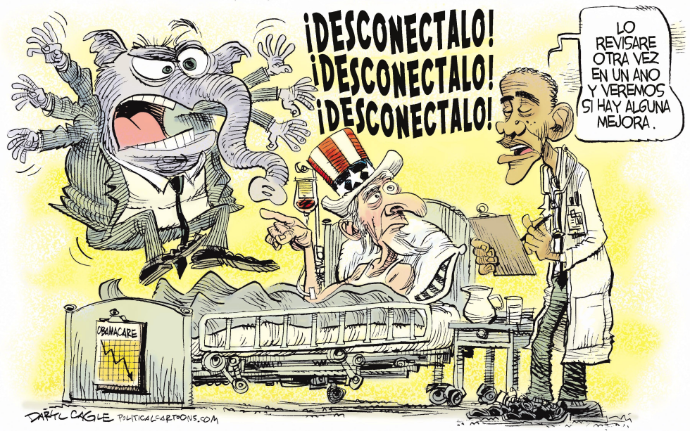  OBAMACARE, DESCONECTALO by Daryl Cagle