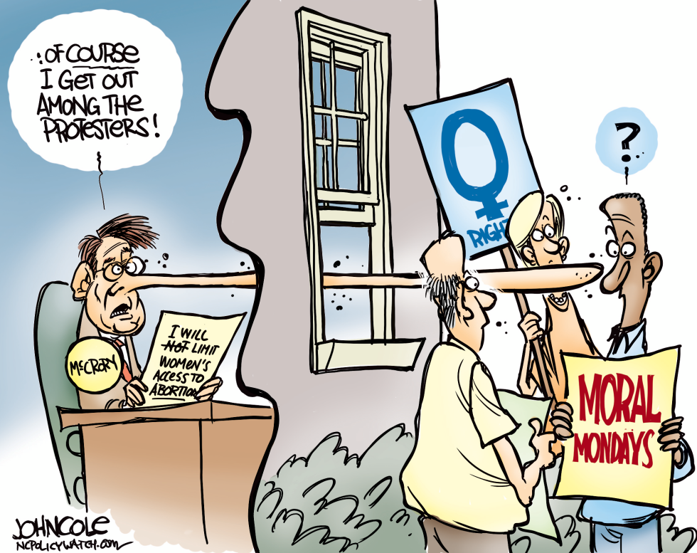 LOCAL NC -- McCrory and protesters COLOR