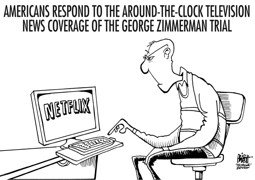 TIRED OF THE ZIMMERMAN COVERAGE, B/W