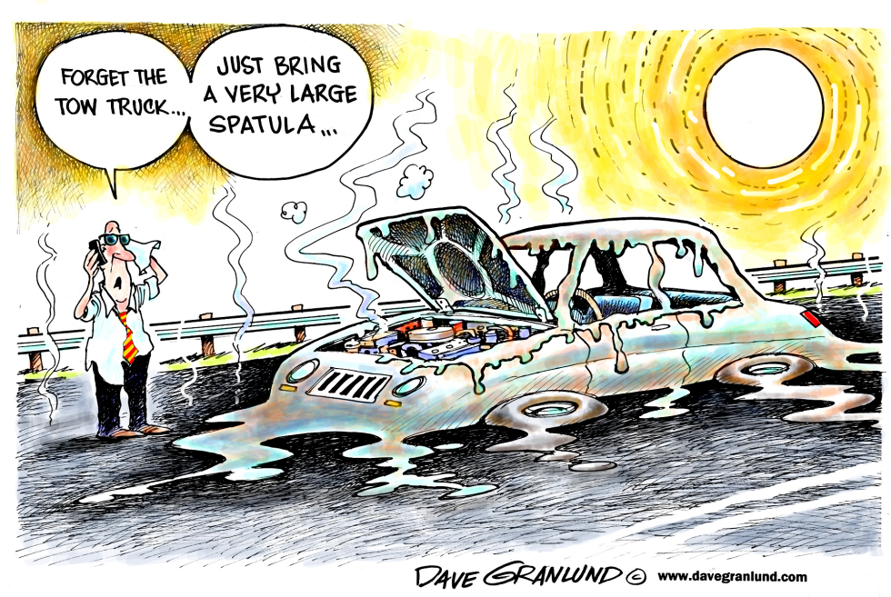  HEATWAVE AND CARS by Dave Granlund