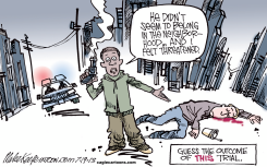 TRIAL OUTCOME  by Mike Keefe