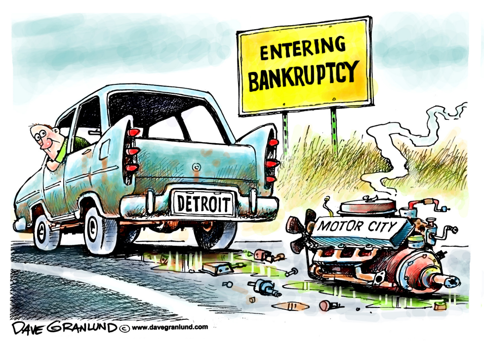  DETROIT BANKRUPTCY by Dave Granlund