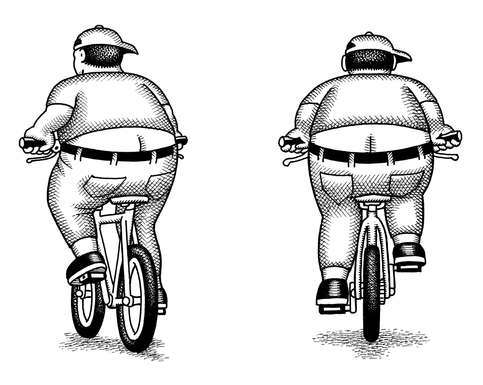 Butt Crack Cyclists Black and White