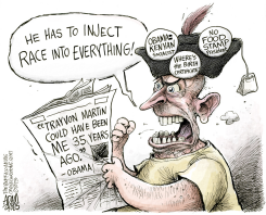INJECTING RACE  by Adam Zyglis