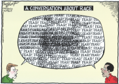 RACE IN AMERICA  by Bob Englehart