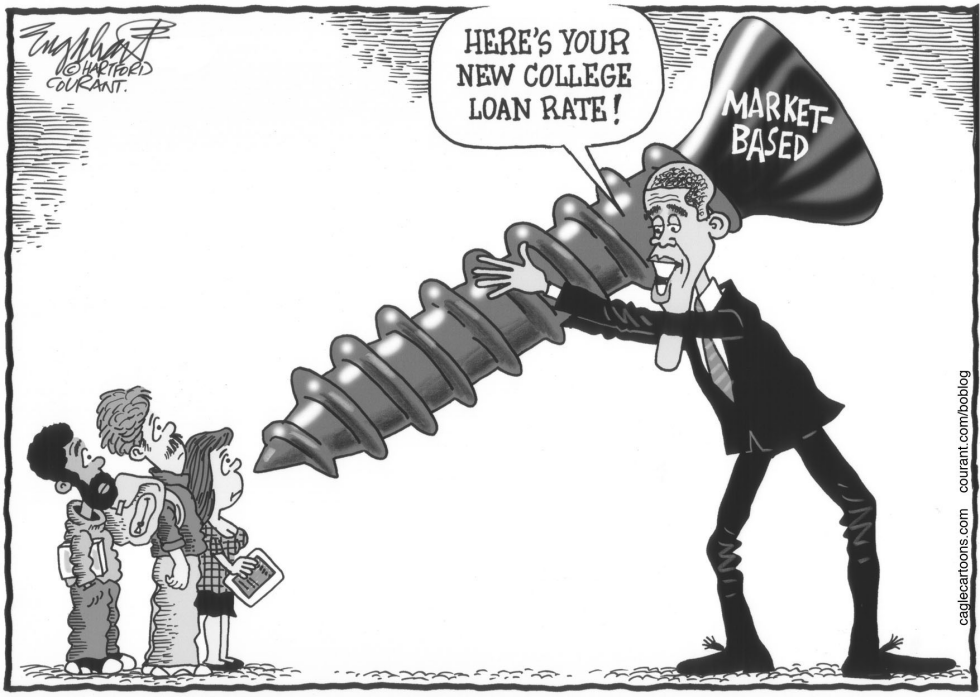  NEW COLLEGE LOAN RATES by Bob Englehart