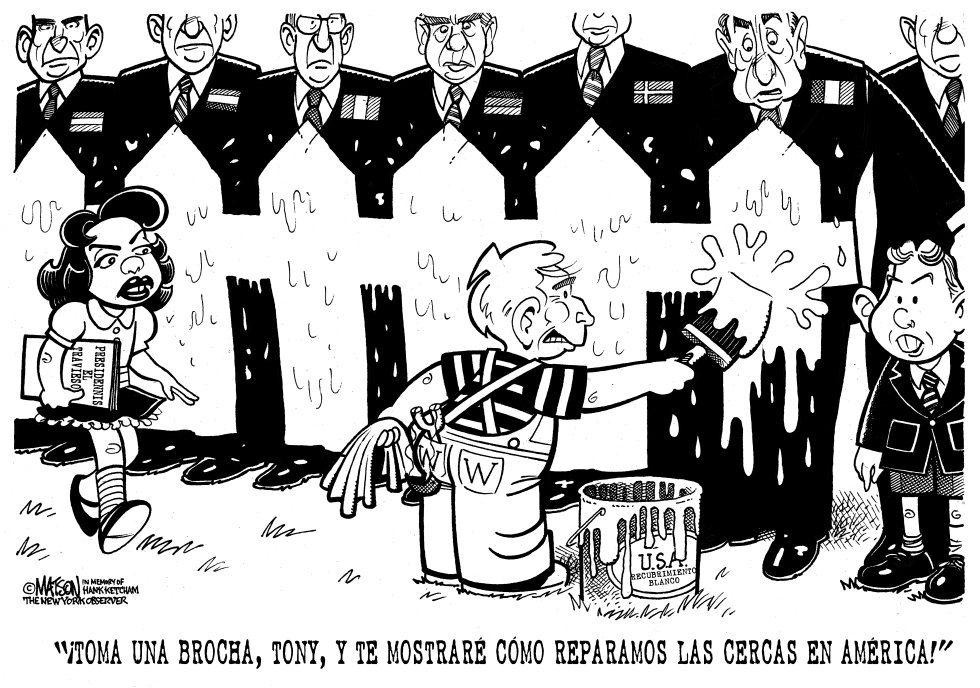 El presidente Bush repara bardas en Europa
