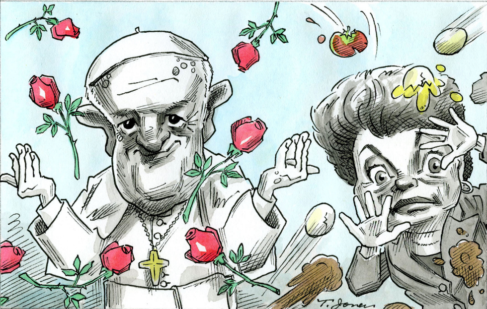 Papa Francis y Dilma Roussef - COLOR
