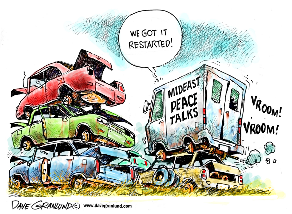  MIDEAST PEACE TALKS RESTARTED by Dave Granlund