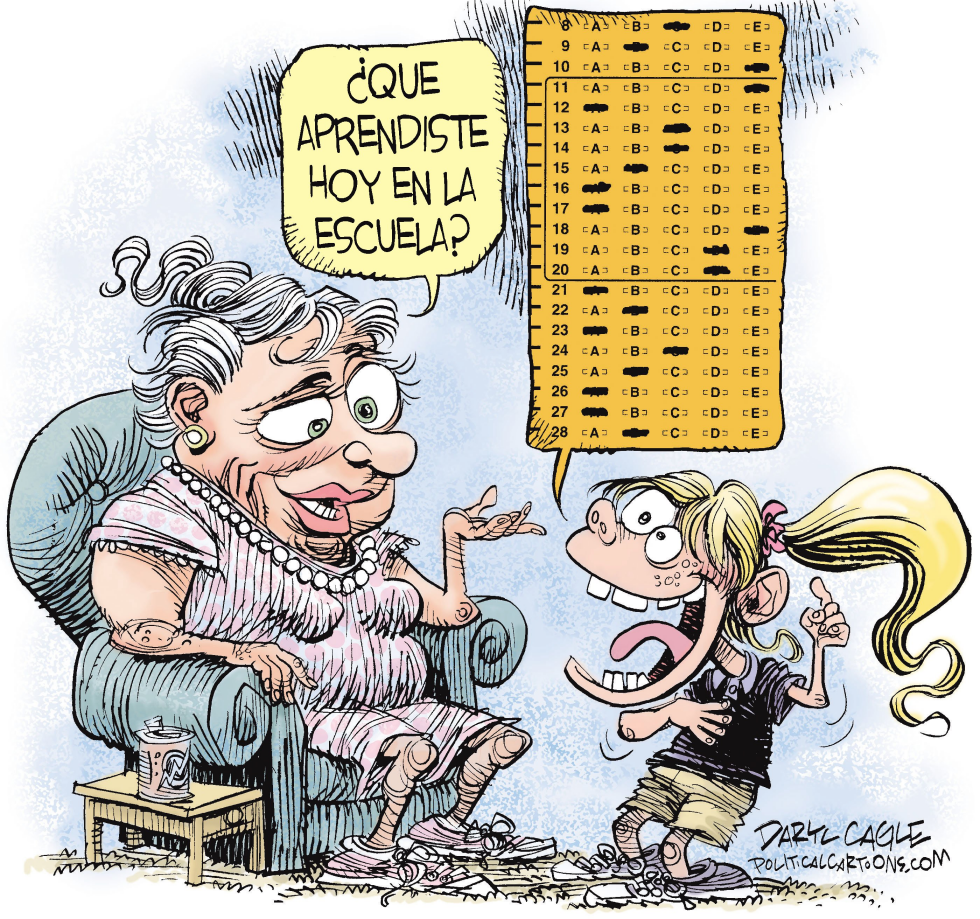  EXAMEN DE NINGUN NIñO DEJADO ATRAS  by Daryl Cagle