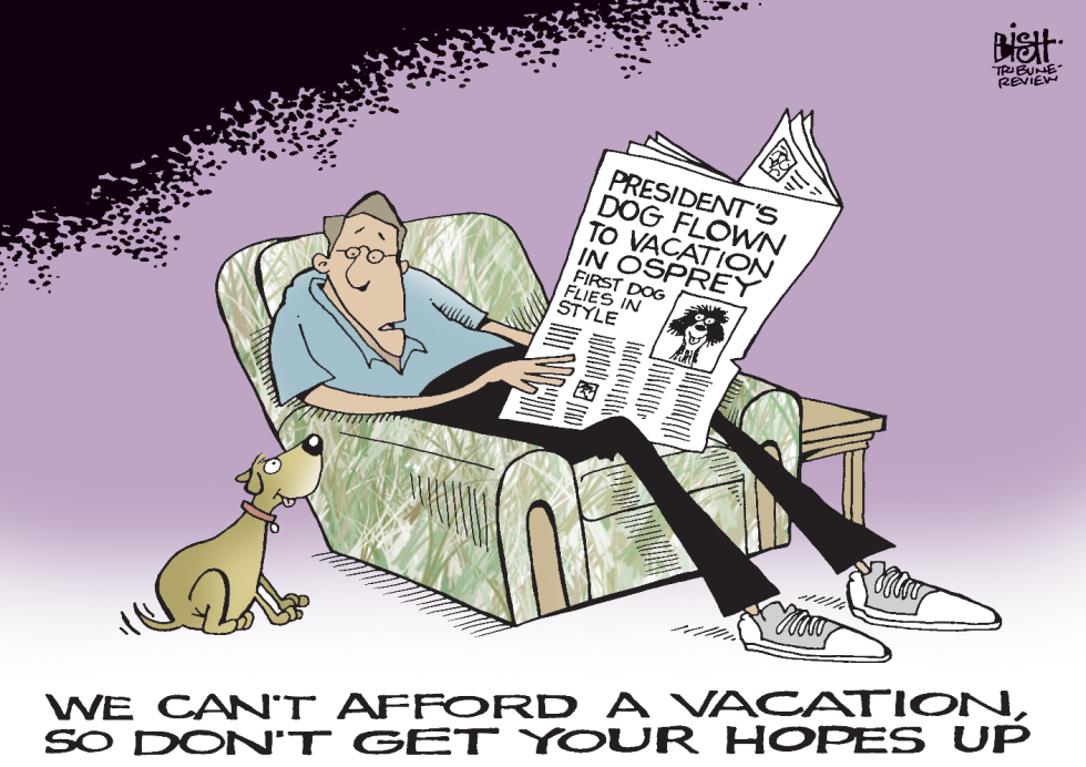 OBAMA TAKES HIS DOG ON VACATION, COLOR