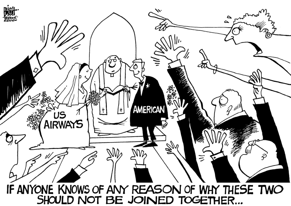 AIRLINES MERGER, B/W
