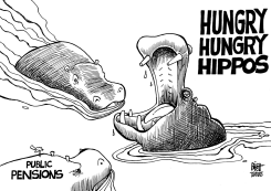 HUNGRY PENSIONS, B/W by Randy Bish