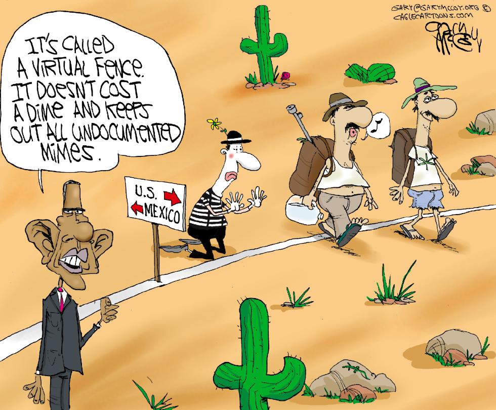  OBAMA'S BORDER FENCE by Gary McCoy