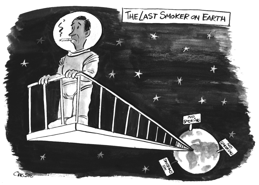 The Last Smoker on Earth - bw
