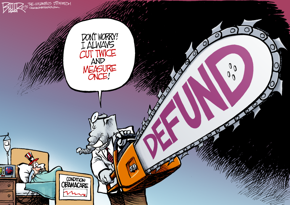  DEFUND OBAMACARE by Nate Beeler