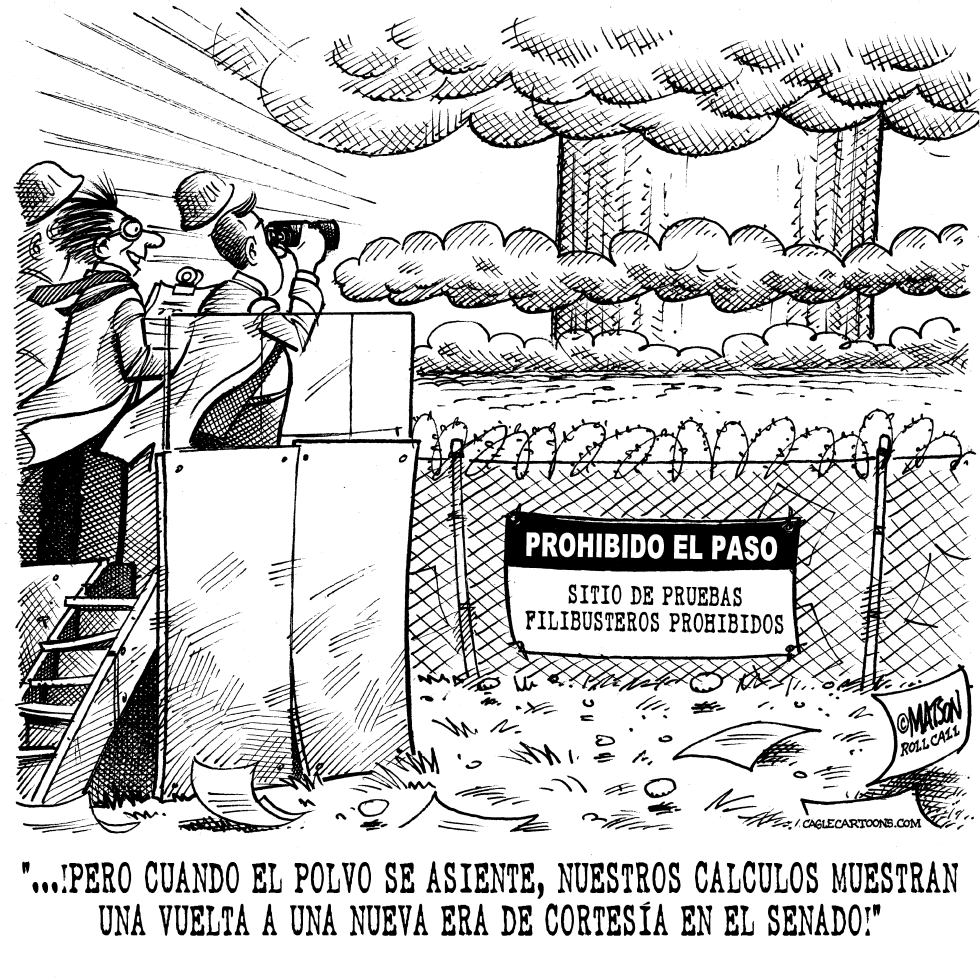Filibusteros prohibidos en zona de pruebas