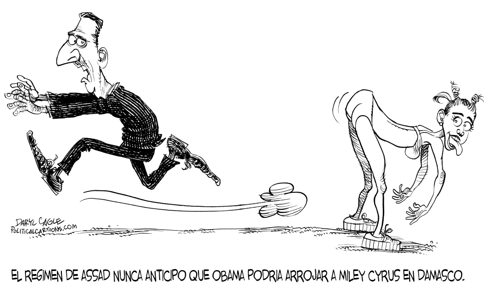  BASHAR ASSAD Y MILEY CYRUS by Daryl Cagle