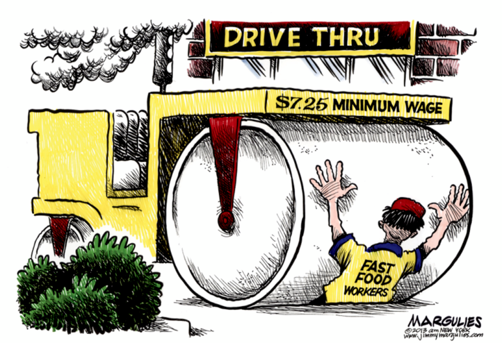 Fast Food minimum wage color