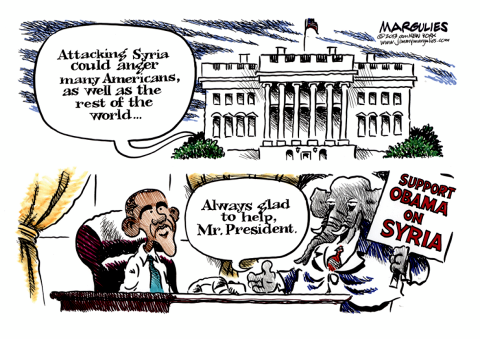 Republican support for Obama on Syria color