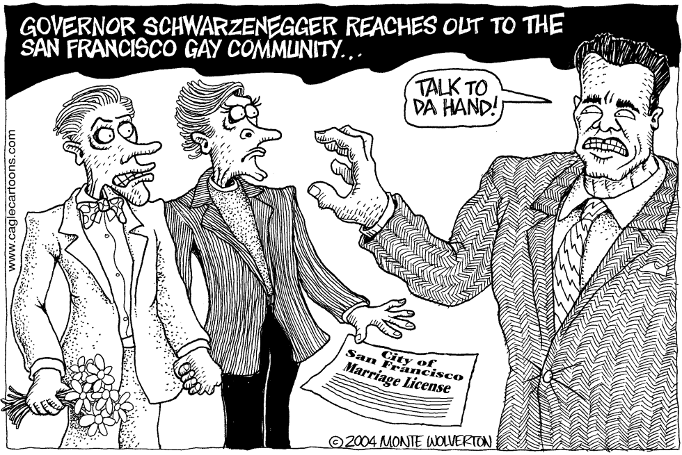 CORRECTION- Schwarzenegger Confronts Gays