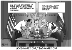OBAMA AND PUTIN INTERROGATE ASSAD by R.J. Matson