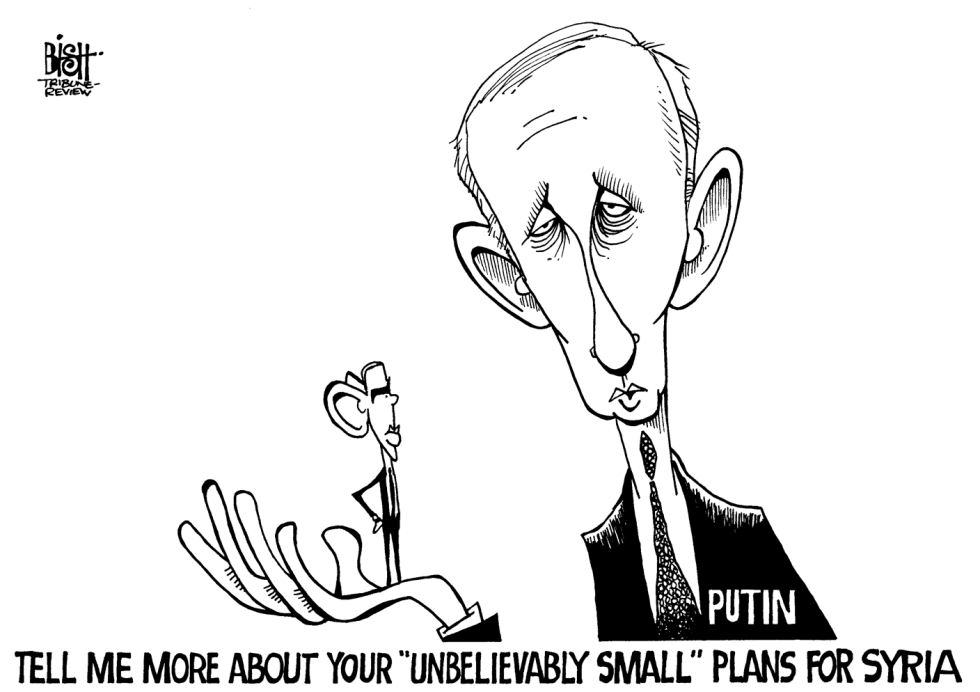 PUTIN AND OBAMA, B/W