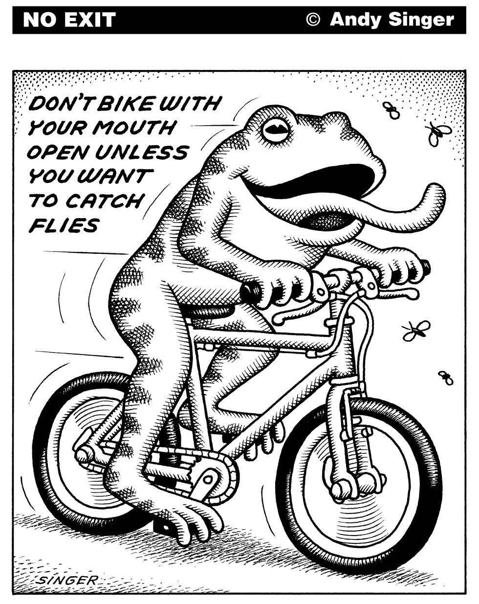 Bike With Mouth Open black and white version