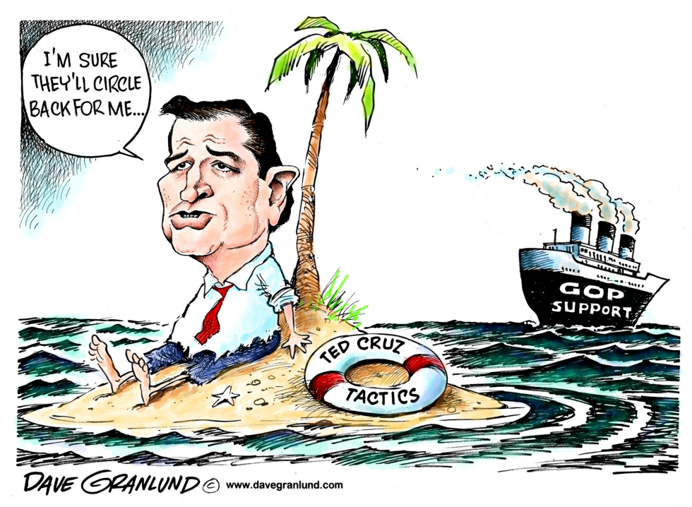  TED CRUZ UPSETS GOP by Dave Granlund