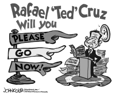 CRUZ AND DR SEUSS BW by John Cole