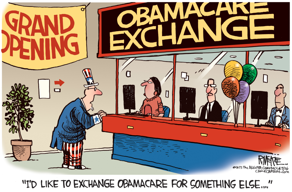  OBAMACARE EXCHANGE by Rick McKee