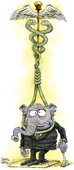 GOP CADUSEUS NOOSEUS   by Daryl Cagle