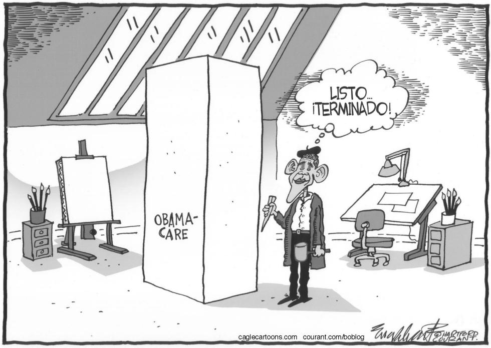  OBAMACARE TALLADO EN PIEDRA by Bob Englehart