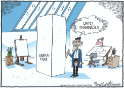 OBAMACARE TALLADO EN PIEDRA / by Bob Englehart