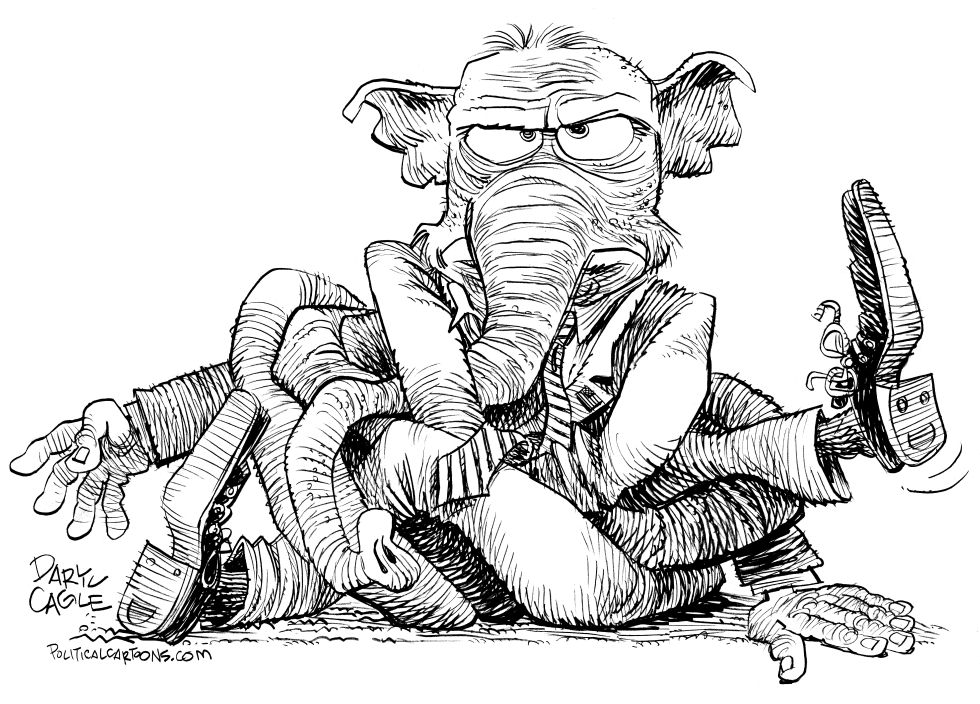  GOP ENREDADO EN UN NUDO by Daryl Cagle