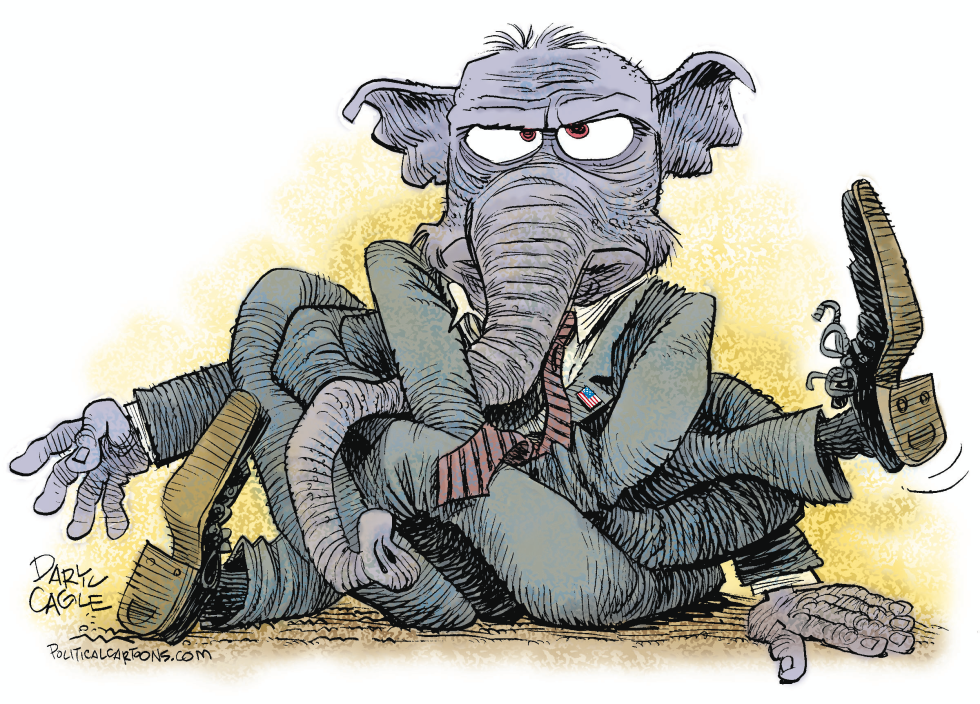  GOP ENREDADO EN UN NUDO  by Daryl Cagle