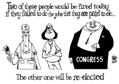 CONGRESS AND THE SHUTDOWN, B/W by Randy Bish