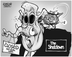 THE GOP GOES DARK BW by John Cole