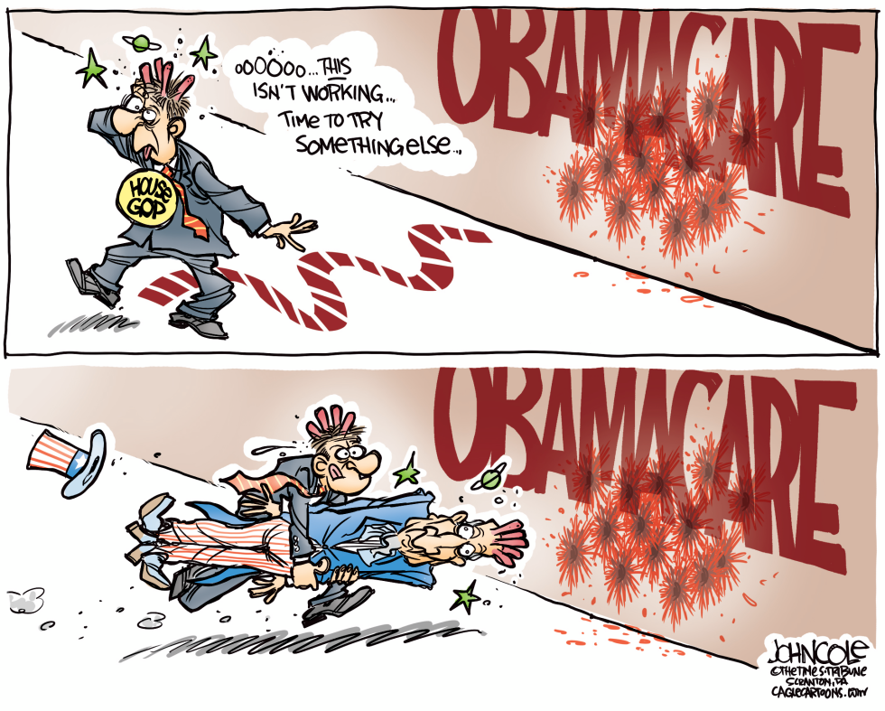 Obamacare head-banging COLOR