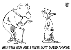 BUTT DIALING, B/W by Randy Bish