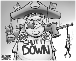 BOEHNER HANGS IN THERE BW by John Cole